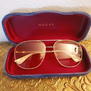 Gucci Yellow glitter aviators